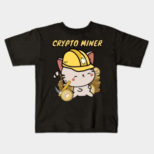 Crypto Miner Tabby Cat Kids T-Shirt